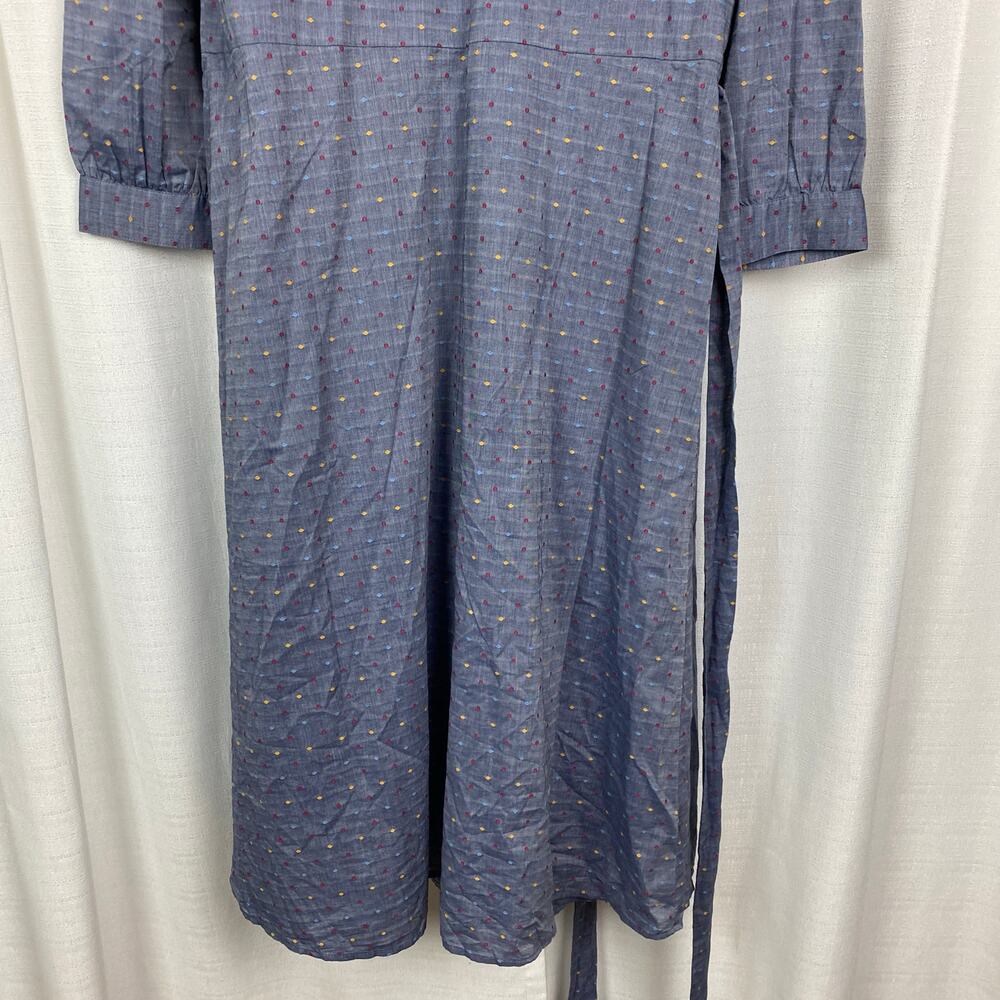 Draper James Embroidered Dot Chambray Wrap Dress Sz.12 NWT - Picture 14 of 16